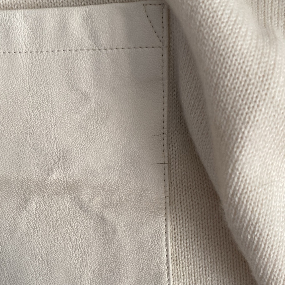 Banana Republic leather sweater cream size medium - Picture 9 of 10